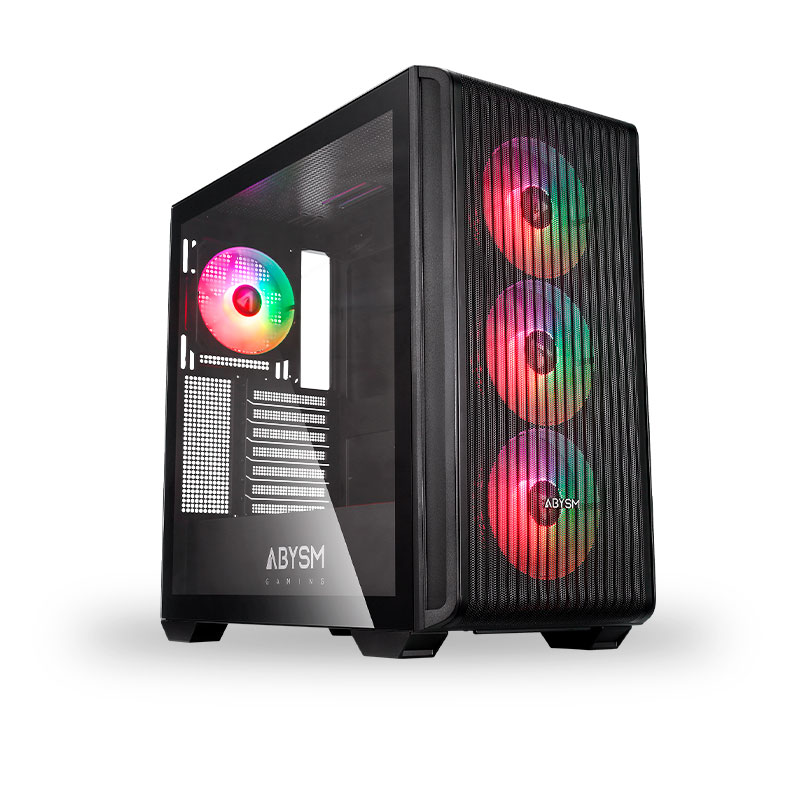 The revolutionary ATX Case KAMP BX 300 redefines the PC building experience with its innovative features. This case offers a sleek and modern design that combines sophistication with a touch of color, thanks to the four ARGB fans that, when spinning, add a unique dynamism.